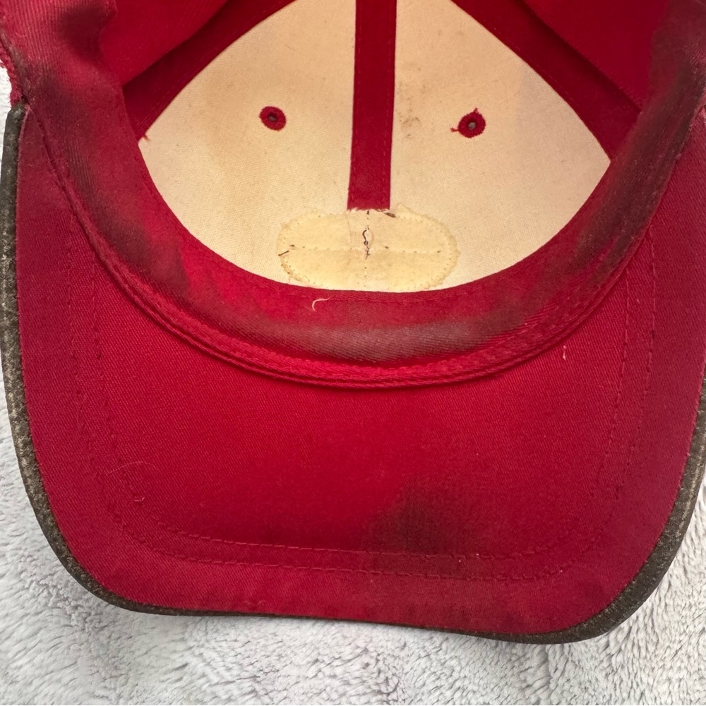 Vintage Detroit Red Wings ANNCO Leather Patch Adjustable Cap 90s– Fair Condition - Picture 6 of 11